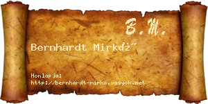 Bernhardt Mirkó névjegykártya